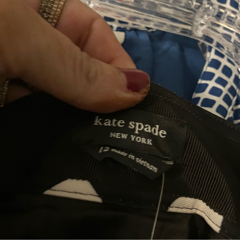-kate spade ♠️- Scattered Mini Hearts Black and White Midi Skirt, Size 12, NWT - Picture 10 of 15